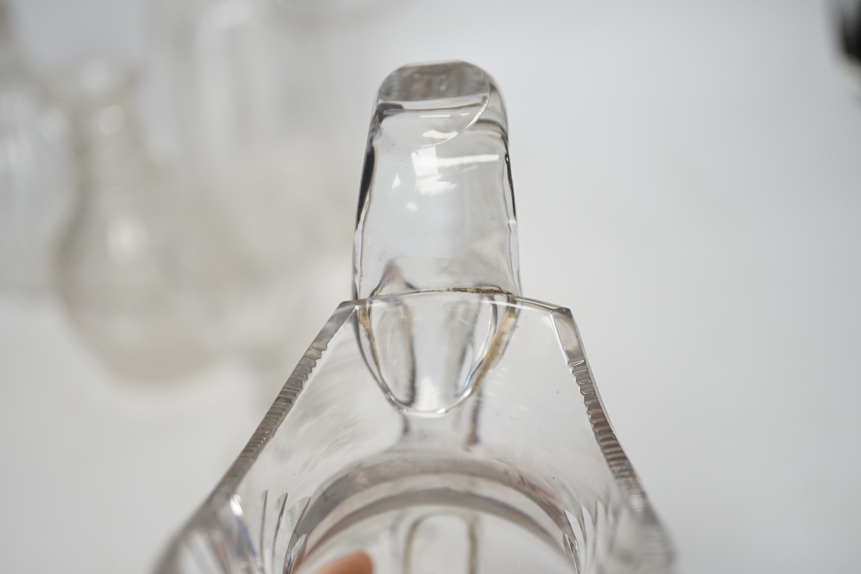 A group of Regency to Edwardian cut drinking glasses, decanters etc including rummers